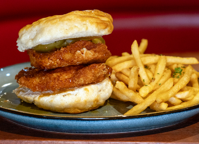 Hot Honey Fried Chicken Biscuit Sandwich