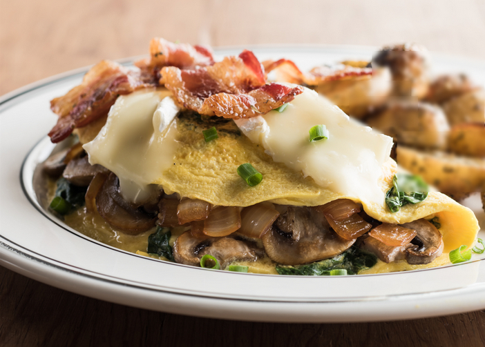Bacon, Mushroom & Brie Omelet